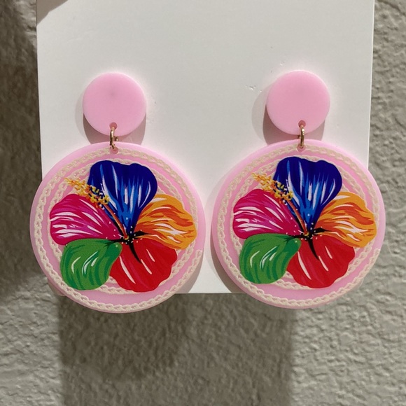 Multi-color Flower Earrings - NEW - Picture 4 of 4